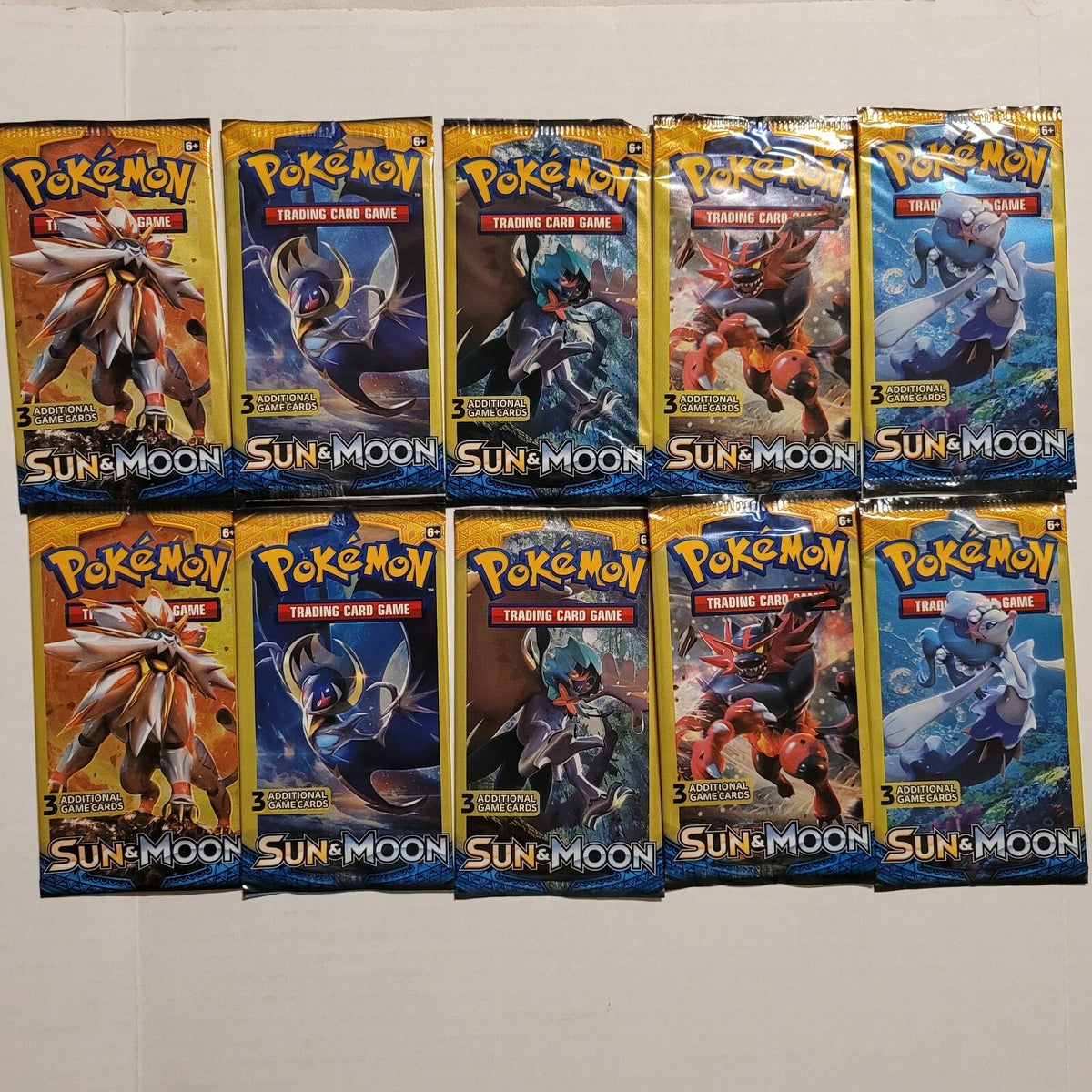 Sun & Moon Base Set 3 CARD Booster Pack(Random Art Variant)