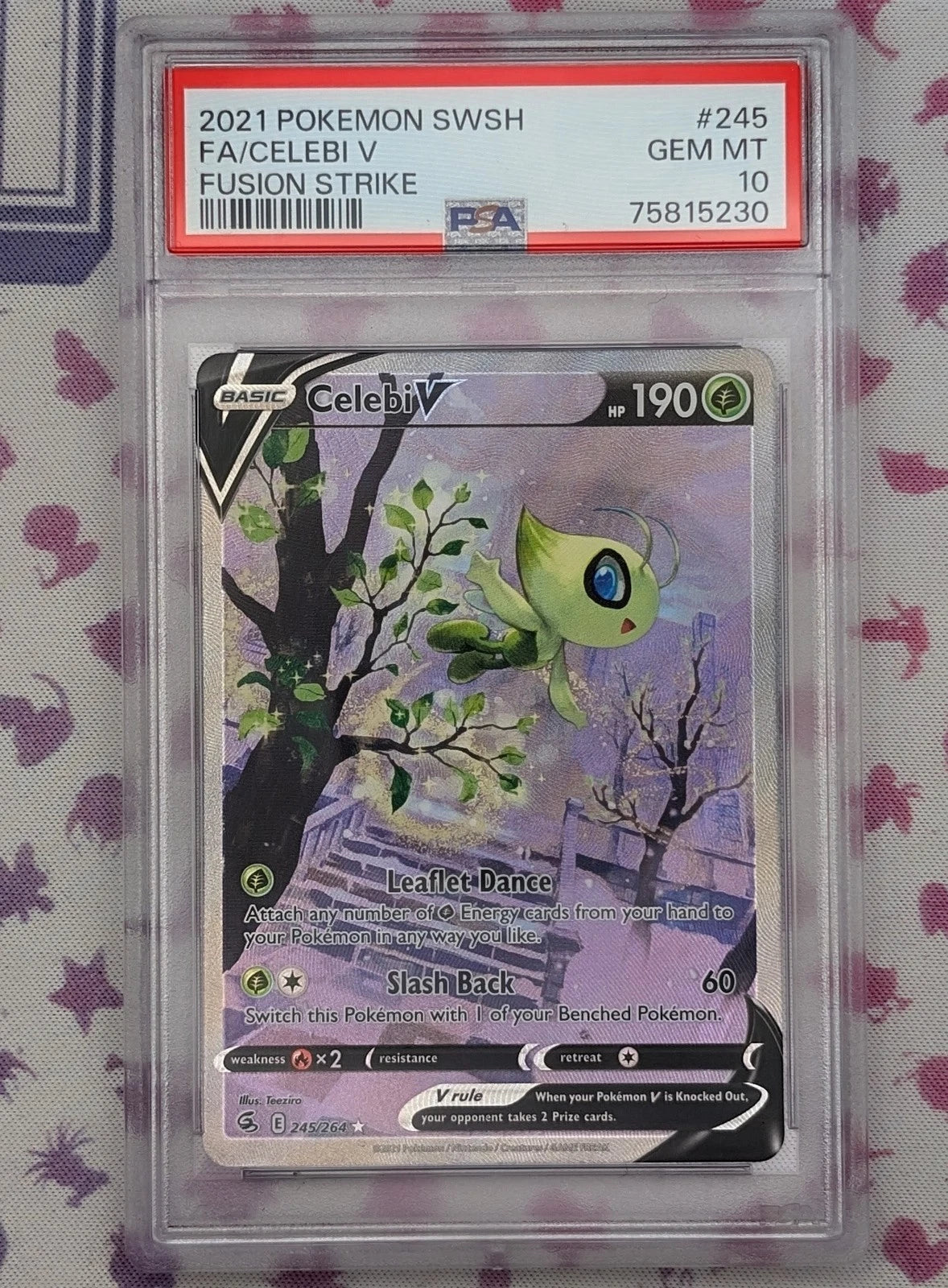 Celebi V Pokemon Fusion Strike Full Alt Art #245 PSA 10